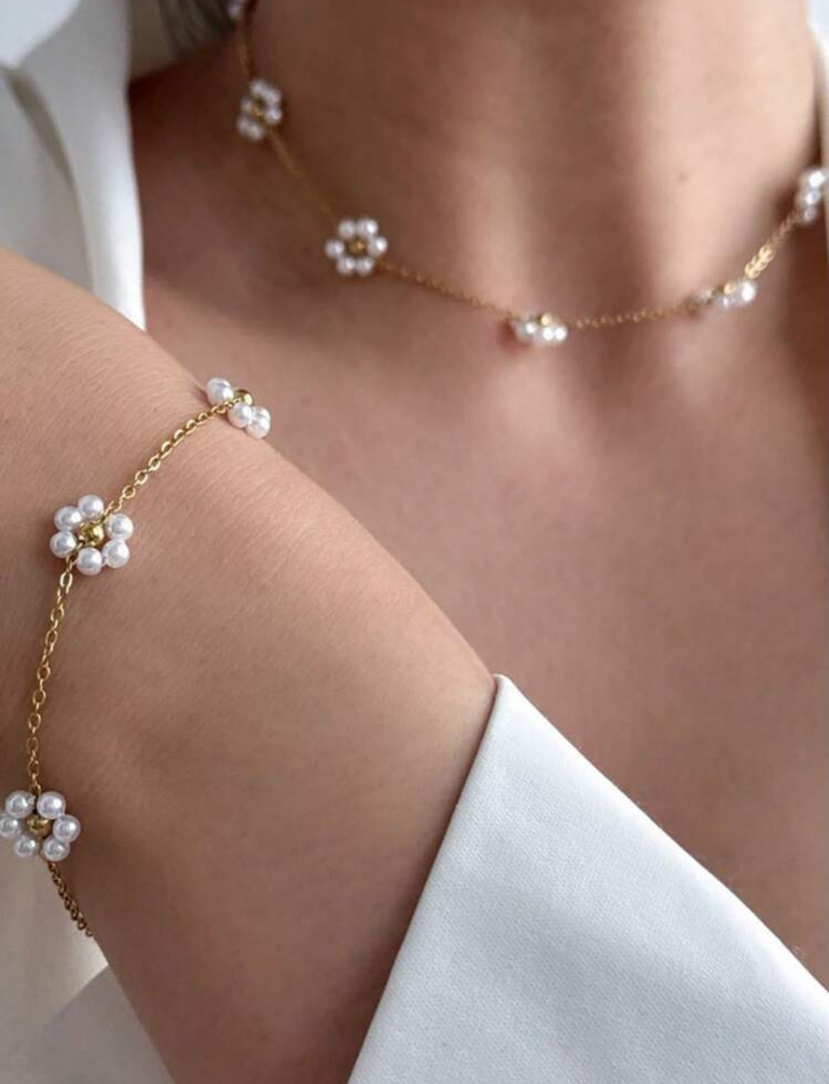 Set Flora cadena + pulsera